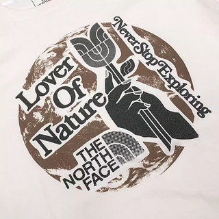 The North Face北面短袖T恤男户外舒适亲肤短袖812D 米色/ICP XS