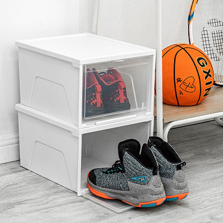 IRIS 爱丽思 日本爱丽思透明鞋盒塑料AJ鞋子收纳爱丽丝防尘防潮整理箱加厚鞋柜 特大号NSB-L360（2个装） 29x36x21cm