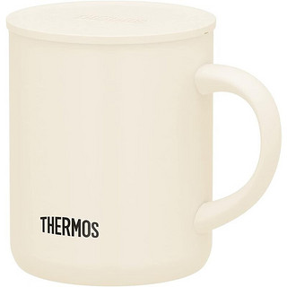 THERMOS 膳魔师 不锈钢马克杯保温简约可爱带盖牛奶杯咖啡杯 JDG-351C MWH 350ml