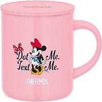 THERMOS 膳魔师 不锈钢马克杯保温简约可爱带盖牛奶杯咖啡杯 JDG-350DS-LP粉色米妮