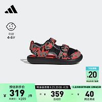 adidas 阿迪达斯 WATER SANDAL休闲魔术贴包头凉鞋男小童阿迪达斯轻运动 灰色/黑色/红色 19-20
