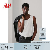 H&M2024夏季男士标准版型背心0570033 白色 165/84 XS