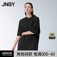 江南布衣（JNBY）24夏连衣裙宽松圆领短袖5O4G12840 001/本黑 S