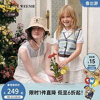 Teenie Weenie Kids小熊童装24年春女童全棉宽松多彩无袖毛衣 撞色 110cm