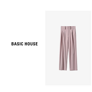 Basic House/百家好百搭时尚设计师夏季显瘦宽松长裤B0633B5M232 粉 S（80-105斤）