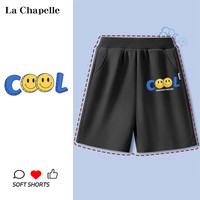 LA CHAPELLE KIDS拉夏贝尔儿童t恤夏季2024设计感圆领短袖男童女童百搭衣服薄 【男宝款】笑脸酷K黑色 110cm