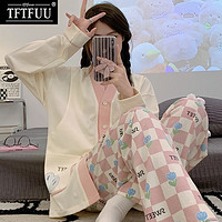 TFTFUU 睡衣春秋棉月子服秋季产后产妇哺乳套装怀孕期家居服 SY305#粉色 M