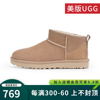 UGG 美版女士雪地靴休闲经典短靴舒适短筒靴 SAND-沙栗色 38