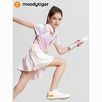 百亿补贴：moodytiger 女童网球连衣裙2023夏防晒儿童polo短袖