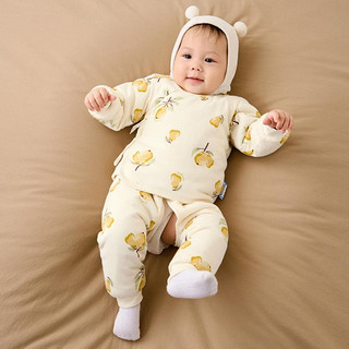 Tongtai 童泰 0-3个月宝宝套装秋冬季婴儿衣服新生儿夹棉和服上衣裤子