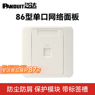 PANDUIT 泛达 超五5类超六6a类NK模块非屏蔽RJ45网线模块86型单口双口网络面板千兆万兆 配套平口单口面板