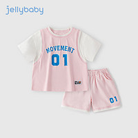 JELLYBABY 儿童篮球服 短袖排汗两件套 运动套装