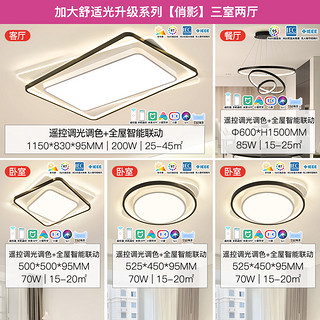 雷士照明 LED北欧全屋灯具套餐组合简约现代客厅灯大气吸顶灯灯具套餐