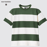 UNIQLO 优衣库 LifeWear系列 Marimekko联名款 女士圆领短袖T恤 465717 橄榄色 S