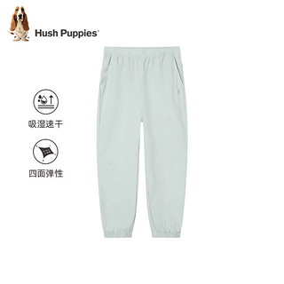 暇步士（Hush Puppies）童装儿童2024春夏女童速干清爽百搭梭织长裤 青黛绿 130cm