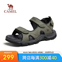 CAMEL 骆驼 2024夏季休闲凉鞋厚底缓震轻便透气舒适凉鞋 G14M307638 军绿 40