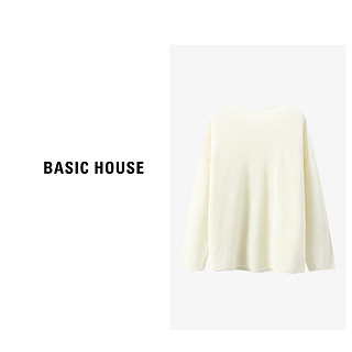 Basic House/百家好设计休闲秋季时尚百搭羊毛衫B0633B5X562 白色 M