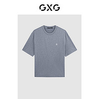 GXG 男装 2024年夏季简约贴布男圆领T恤短袖 深灰色 175/L