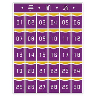 箱居 收纳袋手机收纳袋挂袋壁挂收纳袋子存放布袋手机袋教室用挂式挂墙 紫红色 12格