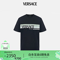 VERSACE 范思哲 男装范思哲渐变T恤短袖黑色L  礼物