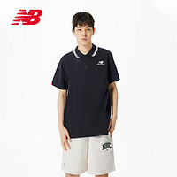 new balance T恤男款经典翻领针织POLO衫MT01983 BK M