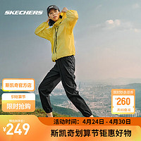 SKECHERS 斯凯奇 户外软壳运动裤春季女防泼水加绒长裤时尚百搭裤子P423W148 P423W148-0018碳黑 M