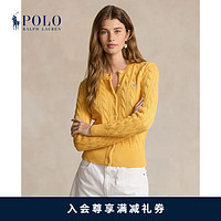 Polo Ralph Lauren 拉夫劳伦女装 24年夏修身版棉质针织开襟衫RL25481 700-黄色 XXL