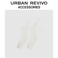 URBAN REVIVO2024夏季女时尚芭蕾风绸带中袜袜子UAWA40162 本白 F