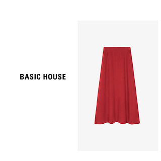 Basic House/百家好通勤百搭牛仔半裙春季高腰半身裙B0624H5D292 黑 M90-115斤