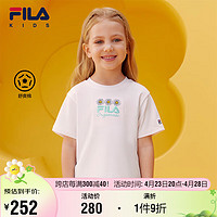 FILA 斐乐 xWiggleWiggle斐乐儿童2024夏季小童舒爽棉T恤女童短袖潮