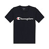Champion草写logo纯色圆领短袖T恤 深黑色 GT23H-Y06794-003
