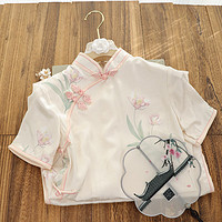 俏娘鱼复古风粉色提花缎旗袍2024年春季气质优雅年轻款淑女范 粉色(裙长125左右) XL