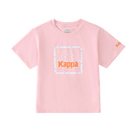 KAPPA KIDS2024中大童夏季短袖男女童时尚背心中大童T恤上衣   粉色 120