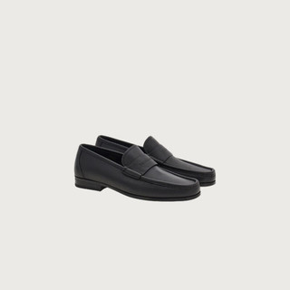 菲拉格慕 Ferragamo）男士黑色标识装饰莫卡辛鞋 0768164_3E _100/46