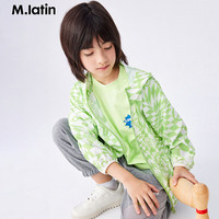 M.Latin/马拉丁童装儿童24夏棋盘格印花大童男童女童防晒衣 花绿色 140cm