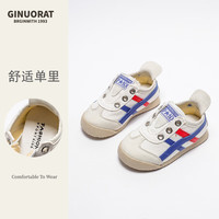 奇诺鼠2024GINUORAT品牌春秋宝宝软底帆布鞋经典儿童小白鞋幼儿园室内鞋 蓝色（适合宝宝春秋穿着） 内长12cm （15码）