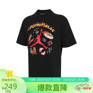 NIKE 耐克 男子M J SS OS CREW NECK GCEL潮流短袖T恤HJ3965-010 黑色 XL