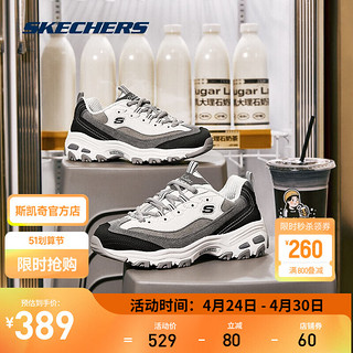 SKECHERS 斯凯奇 D'LITES 1.0 男子休闲运动鞋 237153/BKGY 黑色/灰色 43