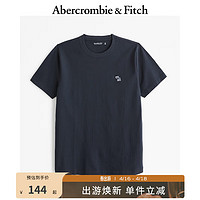 Abercrombie & Fitch 男装女装情侣装 24春夏新款小麋鹿纯色圆领短袖T恤 358206-1 海军蓝 L (180/108A)