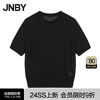 JNBY24夏毛针织衫圆领短袖5O4310620 001/本黑 XS