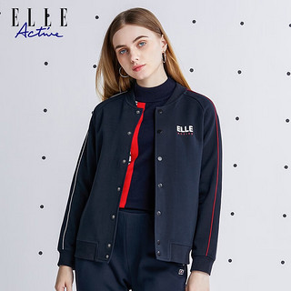 ELLE ACTIVE 棒球服外套女秋冬时尚简约百搭运动休闲学院风夹克外套女 藏青色 M