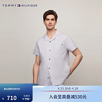 TOMMY HILFIGER 24春季男纯棉休闲纽扣翻领松紧腰家居服套装UM0UM03172 白色0IM M