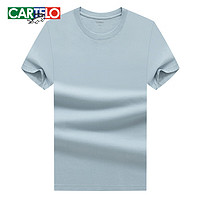 卡帝乐鳄鱼 210克夏季美式短袖t恤男女款纯棉 雾霾蓝 XL
