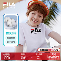 FILA 斐乐 KIDS斐乐童装男大童短袖T恤2024夏新款儿童透气干爽纯棉上衣