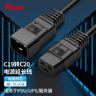 Towe 同为 UPS机房PDU服务器电源线IEC19-C20电源延长线大功率16A转接线 2.5平 3米 TW-F-25C19/C20 3M