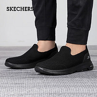 SKECHERS 斯凯奇 男鞋休闲鞋夏季懒人一脚蹬健步鞋 舒适透气简约网面鞋 全黑色-059 41码