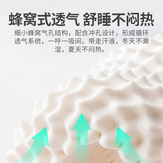 清幽雅竹乳胶枕头枕芯 泰国天然乳胶 透气舒适睡眠成人枕按摩狼牙枕 内套款60*38*11/13（简装）