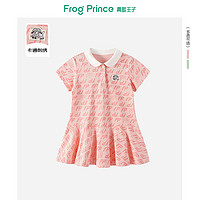 FROG PRINCE 青蛙王子 女童短袖连衣裙2024新款儿童女宝公主裙中小童polo衫裙子