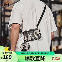 安德玛 UNDERARMOUR）春夏Loudon男女情侣小号印花训练运动斜挎包1380923 黑色001 均码