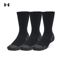 安德玛 UNDERARMOUR）Performance Tech男女训练运动短筒袜-3双装1379512 黑色001 M